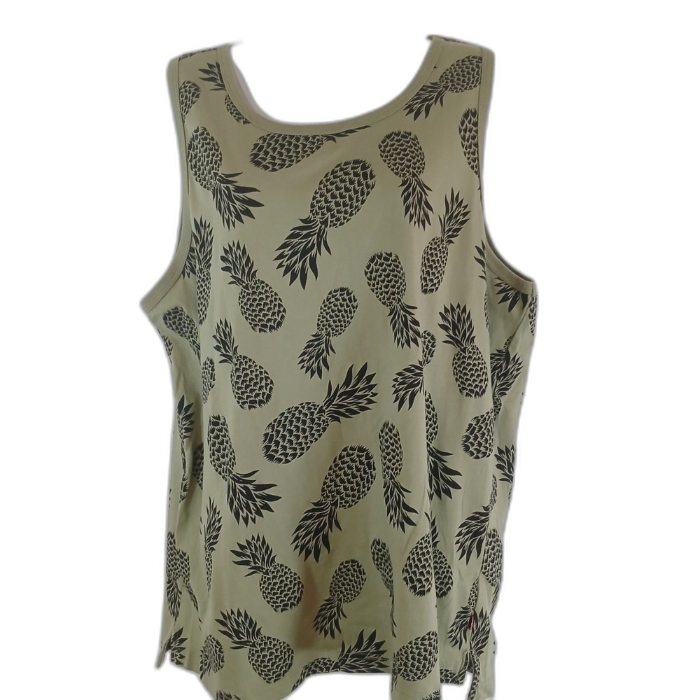 Levis Tank Top Pineapple Pattern Sz XL  Casual Summer Beach Resort Coastal Trave